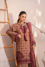 Winter Luxury 3 Piece Embroidered Mishaal Karma CollectionESPRESSO SKU:KC-1536