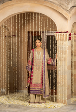 Festive Edit 2026 Karma Collection JAHAN-ARA BLACK CAMEL BROWN F-501