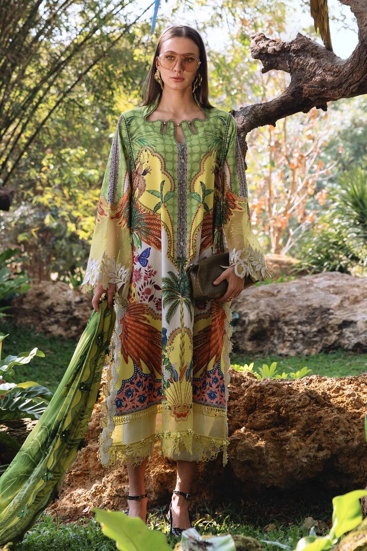 M Prints by Maria B Stitched Lawn 3 Piece Suit D-05 B - Summer Collection