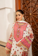 Chiffon 3 Piece Embroidered Hayat Karma Collection CHALK WHITE F-492