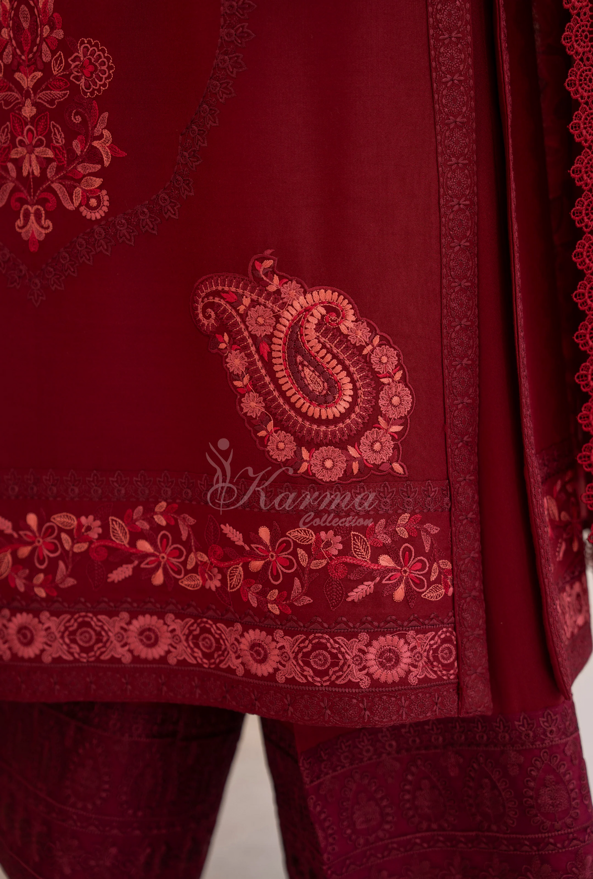 Winter Luxury 3 Piece Embroidered Mishaal Karma CollectionEMBER SKU:KC-1537