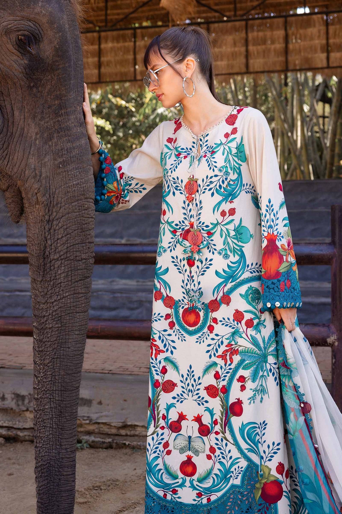 M Prints by Maria B Stitched Lawn 3 Piece Suit D-12 A - Summer Collection