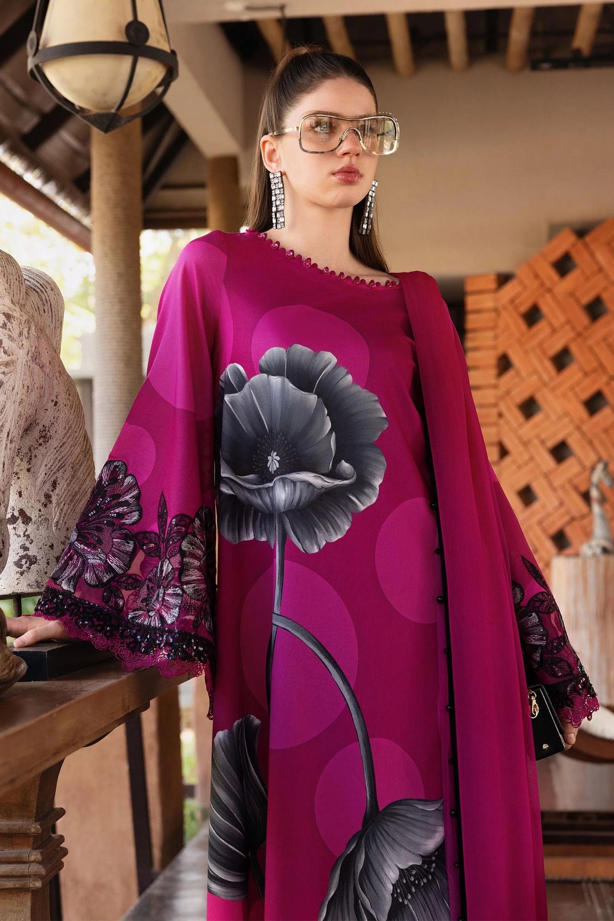 M Prints by Maria B Stitched Lawn 3 Piece Suit D-13 B - Summer Collection