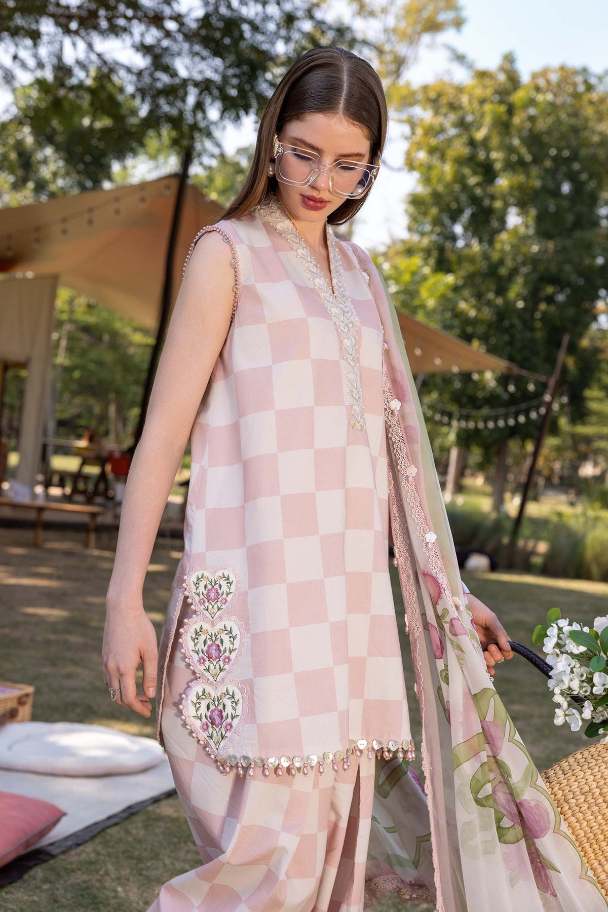 M Prints by Maria B Stitched Lawn 3 Piece Suit D-06 A - Summer Collection