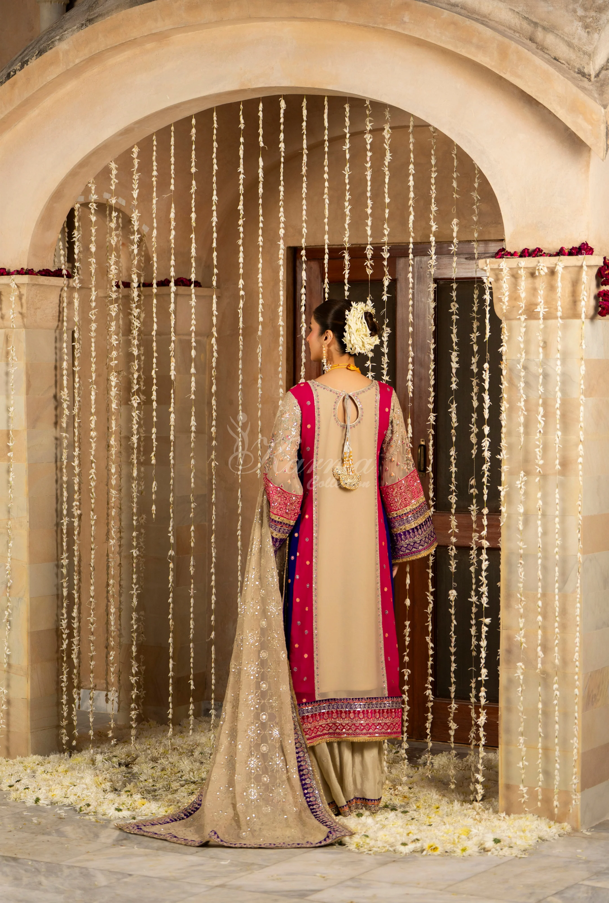 Festive Edit 2026 Karma Collection JAHAN-ARA BLACK CAMEL BROWN F-501