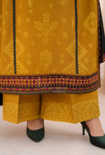 Winter Luxury 3 Piece Embroidered Mishaal Karma CollectionMUSTARD GOLD SKU:KC-1535