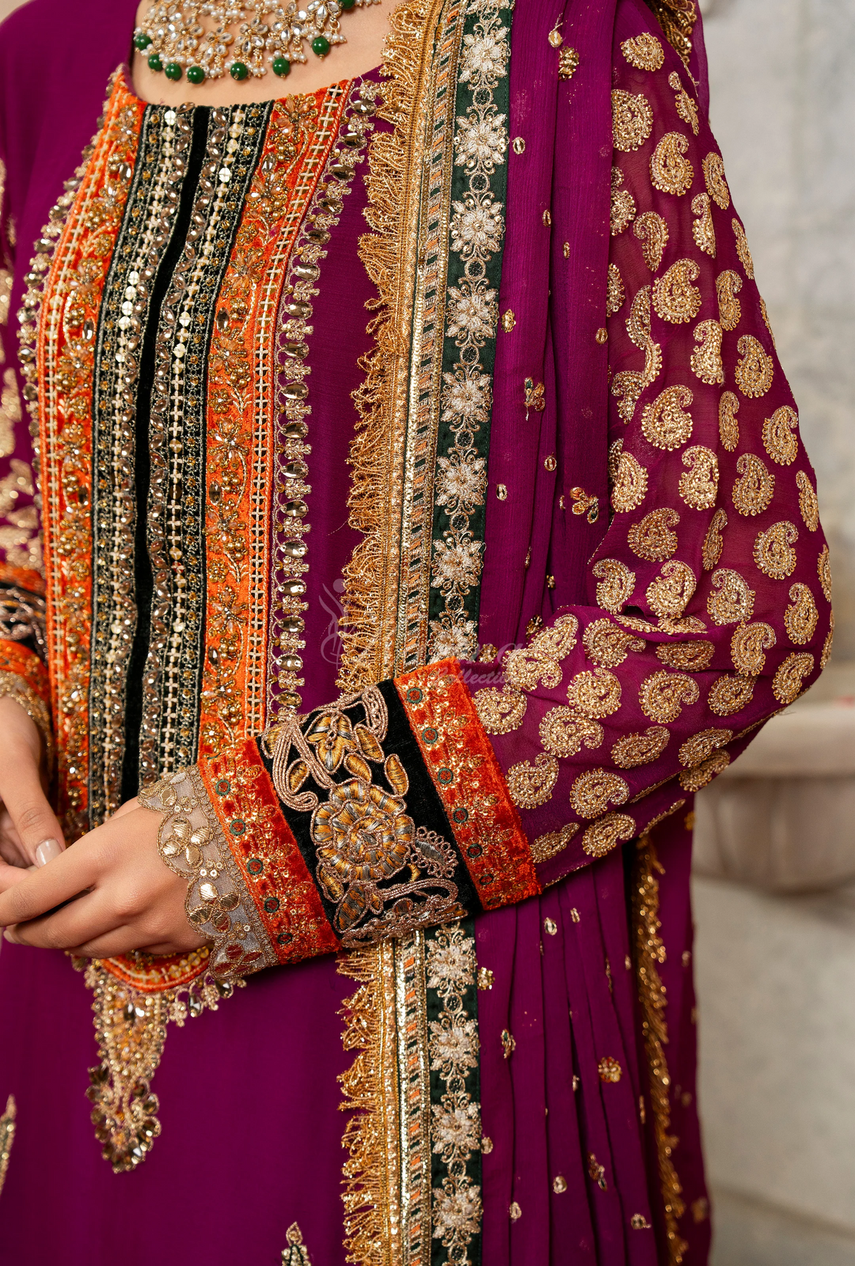 Festive Edit 2026 Karma Collection JAHAN-ARA BLACK MULBERRY F-502