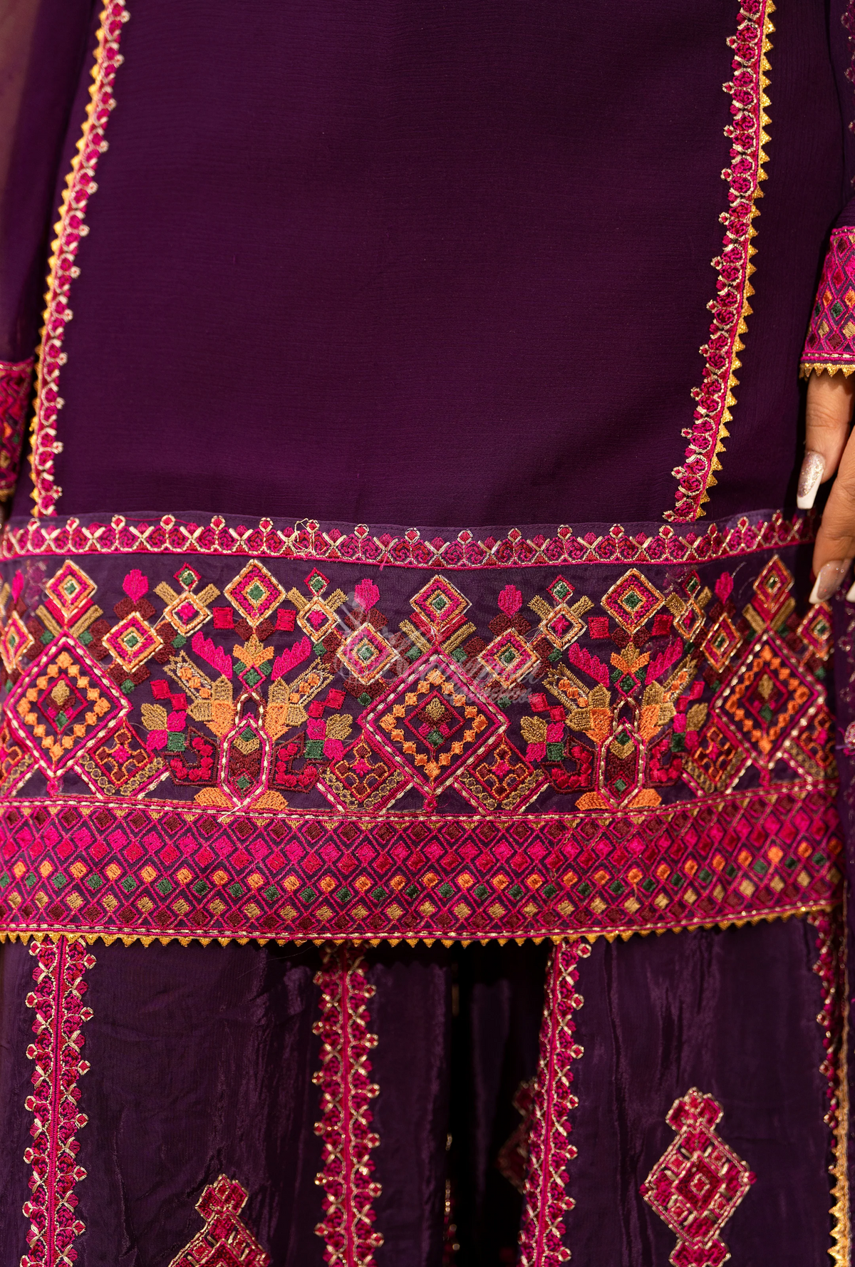 Chiffon 3 Piece Embroidered Hayat Karma Collection MAGENTA F-494