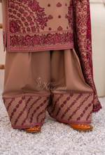 Winter Luxury 3 Piece Embroidered Mishaal Karma CollectionESPRESSO SKU:KC-1536