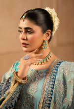 Festive Edit 2026 Karma Collection JAHAN-ARA BLACK SKY BLUE F-501