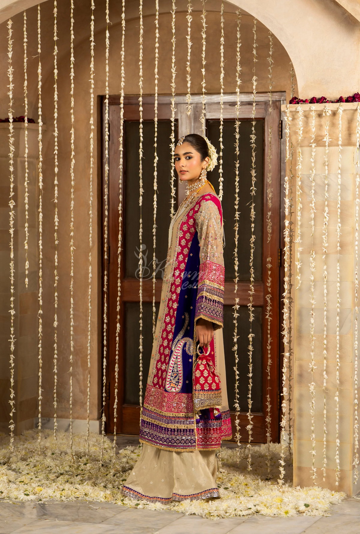 Festive Edit 2026 Karma Collection JAHAN-ARA BLACK CAMEL BROWN F-501