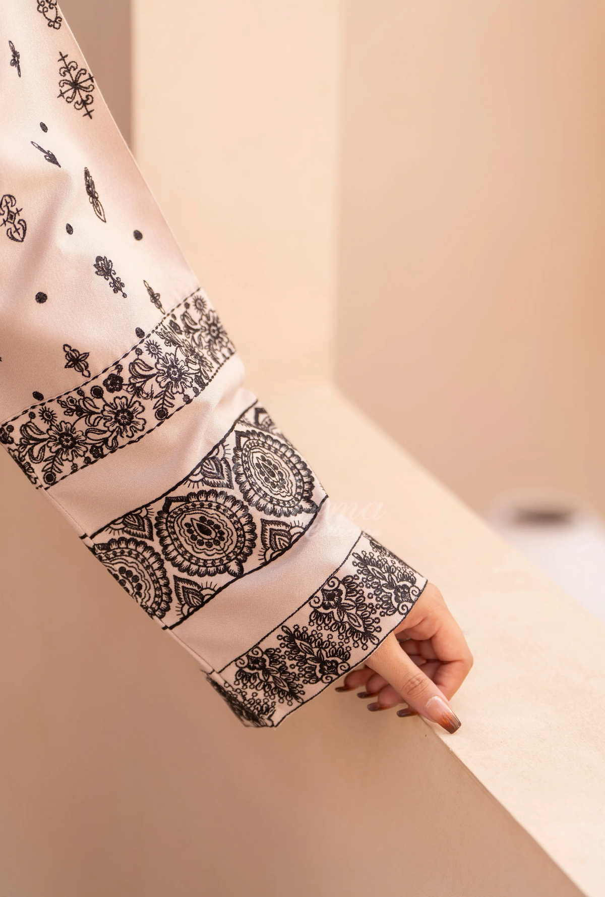 Winter Luxury 3 Piece Embroidered Mishaal Karma CollectionALMOND SKU:KC-1531