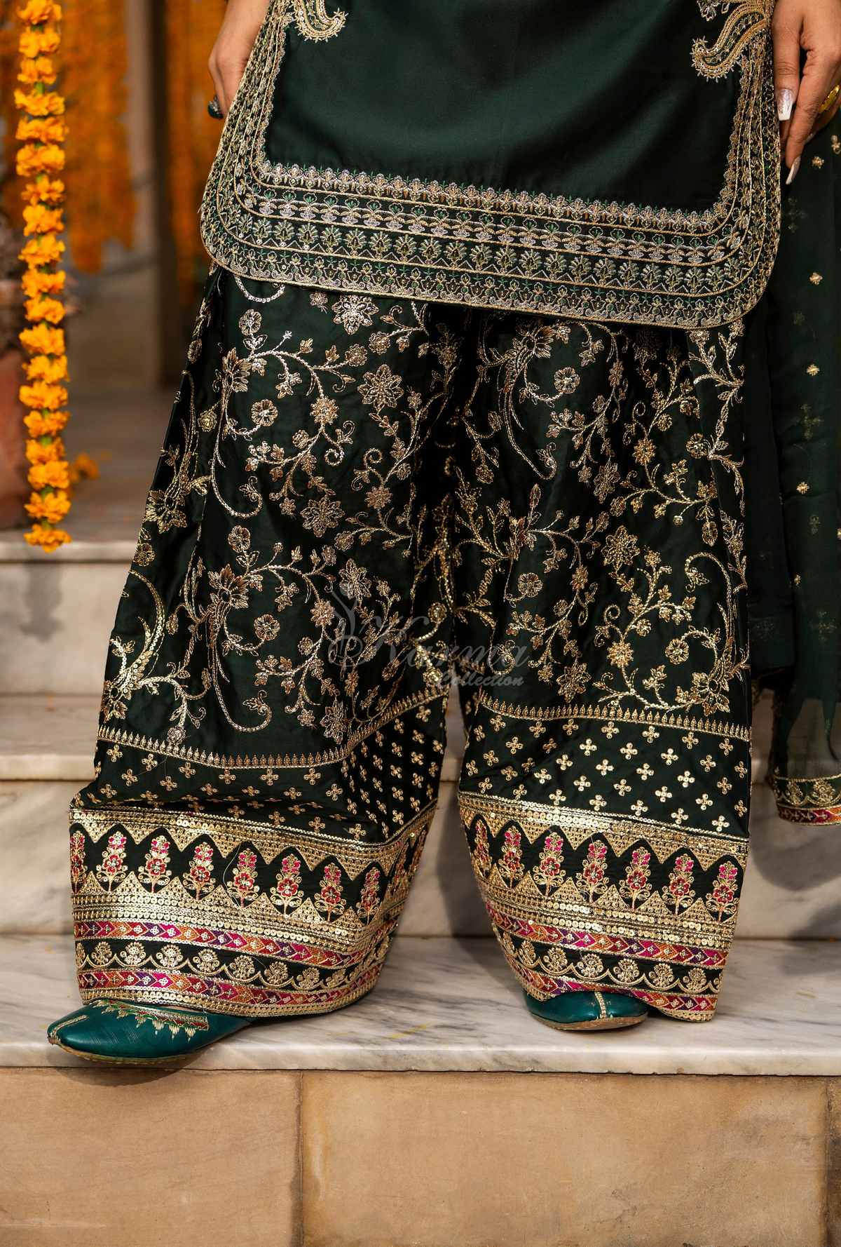 Chiffon 3 Piece Embroidered Hayat Karma Collection HOT ROSE F-493