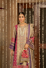 Festive Edit 2026 Karma Collection JAHAN-ARA BLACK CAMEL BROWN F-501