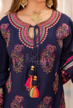 Winter Luxury 3 Piece Embroidered Mishaal Karma CollectionALMOND SKU:KC-1534