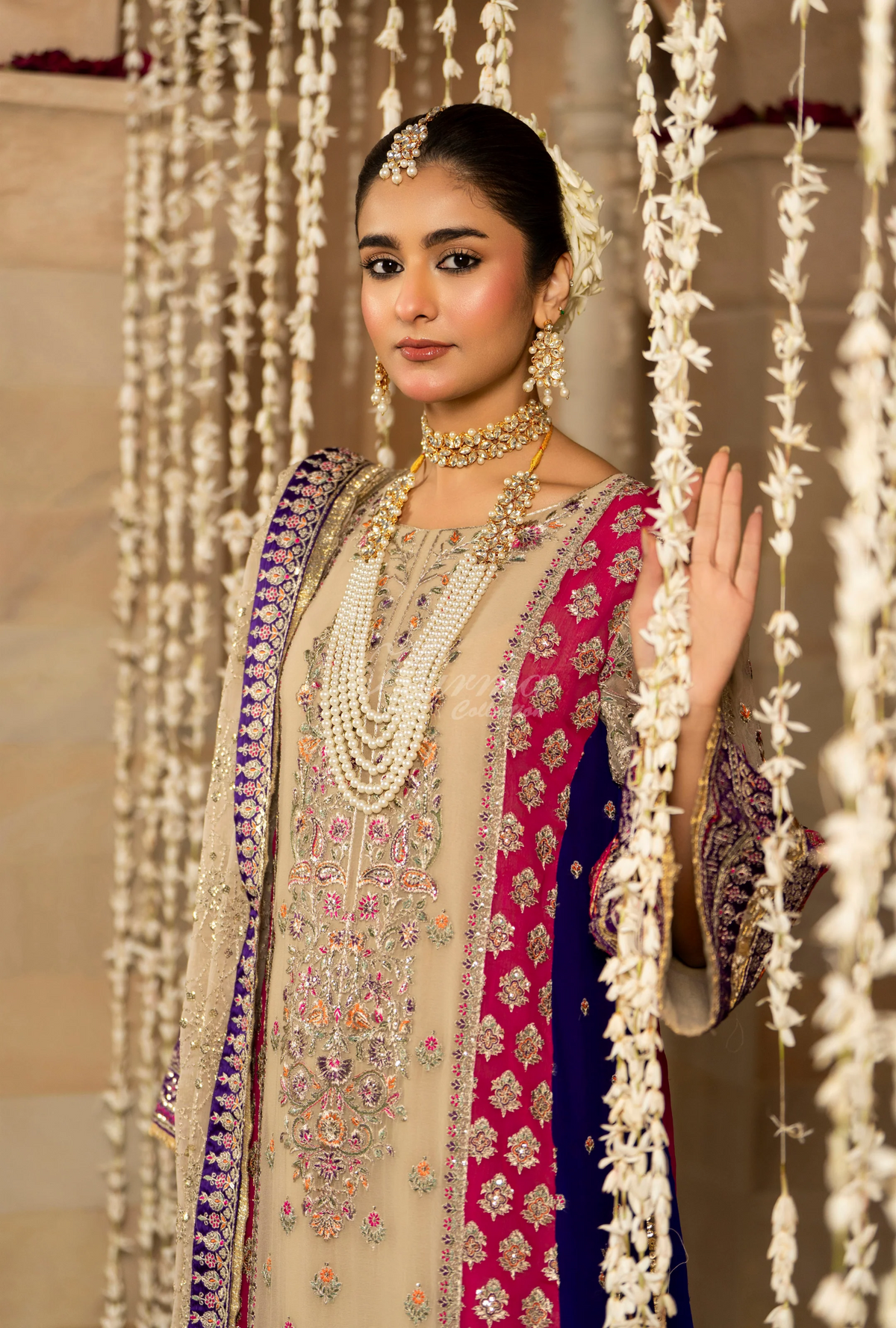 Festive Edit 2026 Karma Collection JAHAN-ARA BLACK CAMEL BROWN F-501