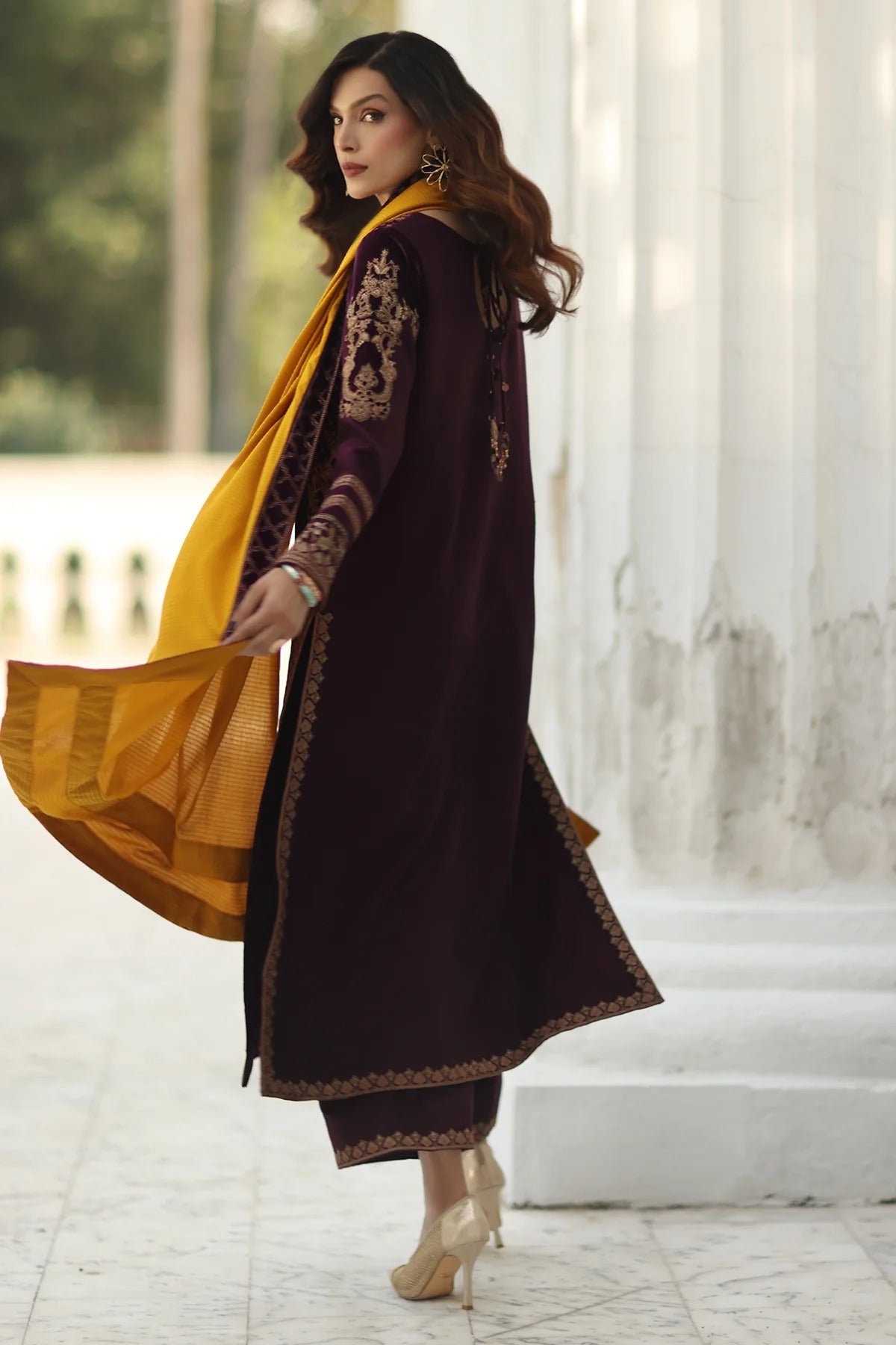 CHARIZMA SIGNATURE VOL 1 WINTER 2025-3-PC Stitched Peach Leather with Velvet CSW5-09