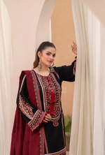 Winter Luxury 3 Piece Embroidered Mishaal Karma CollectionBLOODSTONE SKU:KC-1532