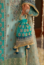 Festive Edit 2026 Karma Collection JAHAN-ARA BLACK SKY BLUE F-501