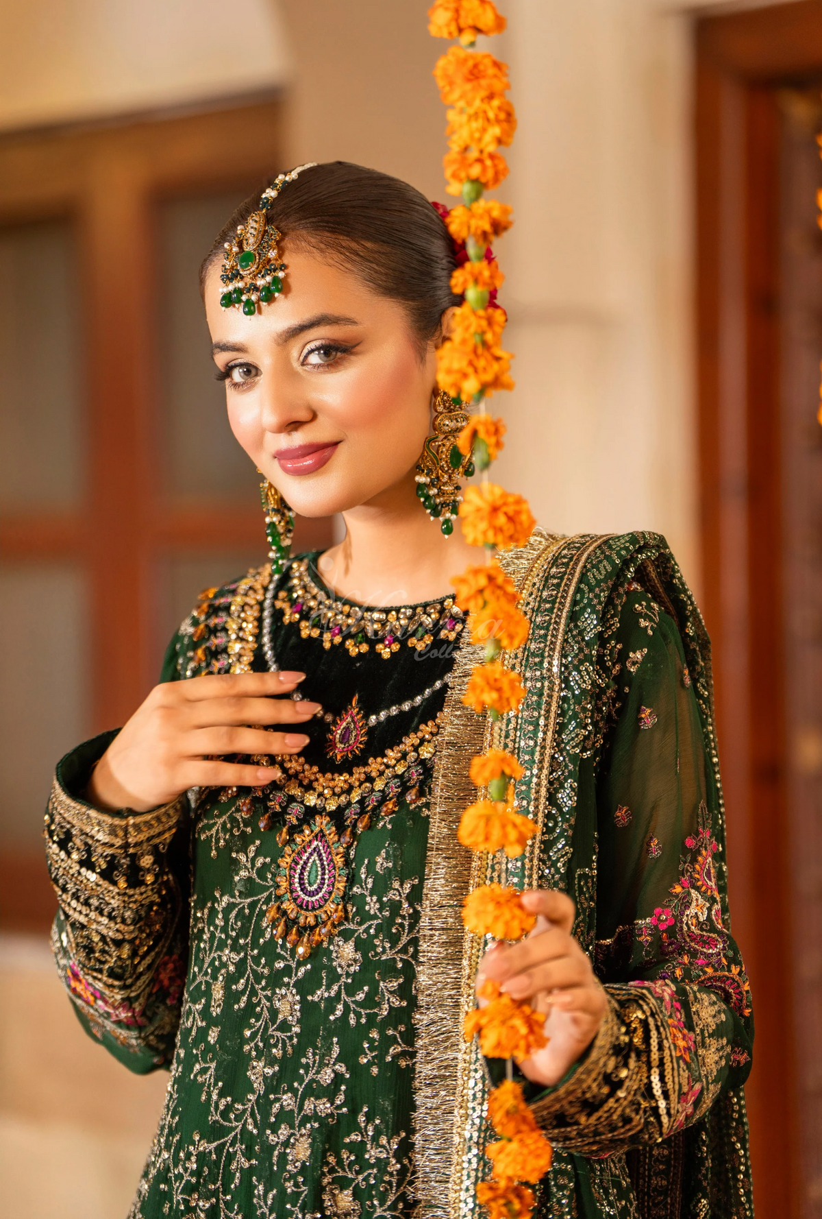 Festive Edit 2026 Karma Collection JAHAN-ARA KELLY GREEN F-499