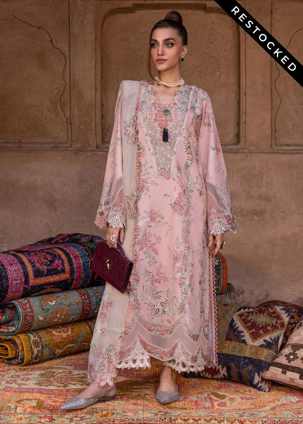 CRIMSON LAVENDER FALL - D5A STITCHED