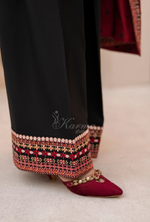 Winter Luxury 3 Piece Embroidered Mishaal Karma CollectionBLOODSTONE SKU:KC-1532