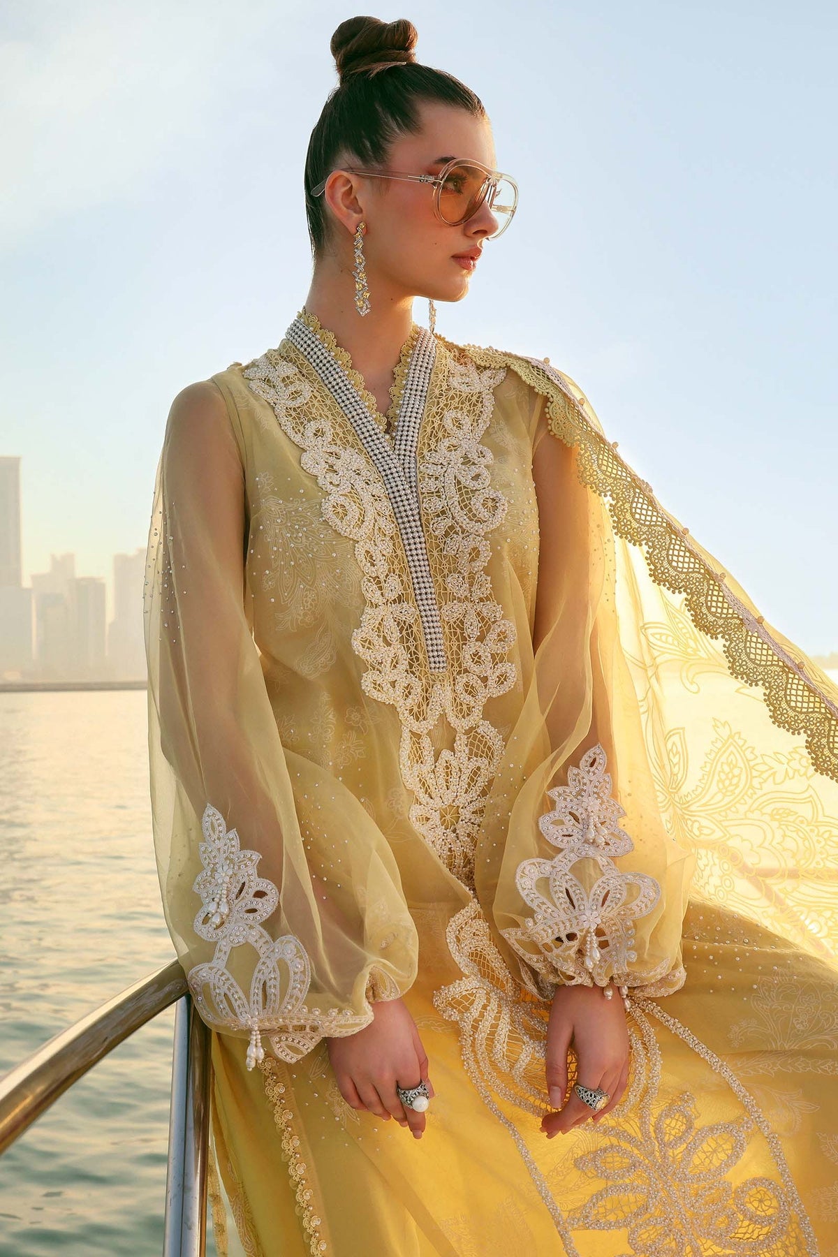 Maria B Stitched Embroidered Luxury Lawn 3 Piece Suit D-2604-A- Eid Collection