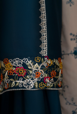 Karma Collection Winter Luxury Edition 3 Piece Embroidered Kotrai TURQUOISE Shirt with Dupatta & Shalwar for Elegant Outfits KC-1524