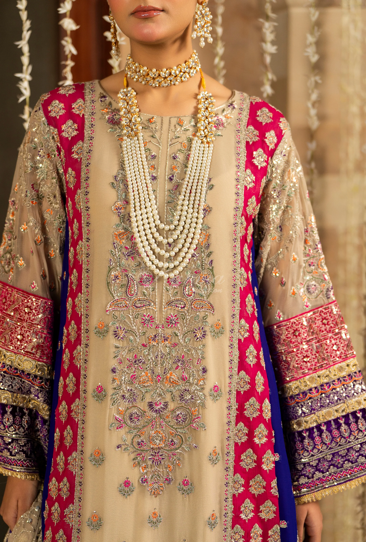 Festive Edit 2026 Karma Collection JAHAN-ARA BLACK CAMEL BROWN F-501