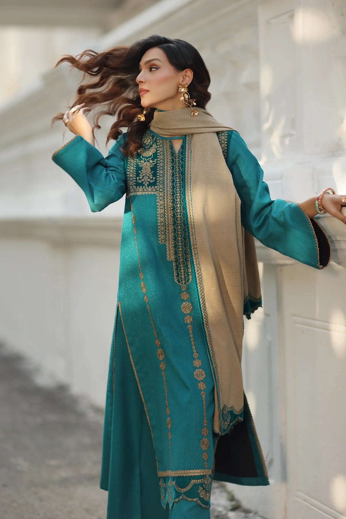 CHARIZMA SIGNATURE VOL 1 WINTER 2025-3-PC Stitched Peach Leather with Velvet CSW5-04