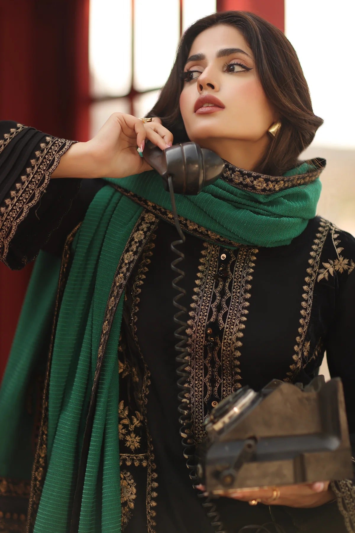 CHARIZMA SIGNATURE VOL 1 WINTER 2025-3-PC Stitched Peach Leather with Velvet CSW5-06