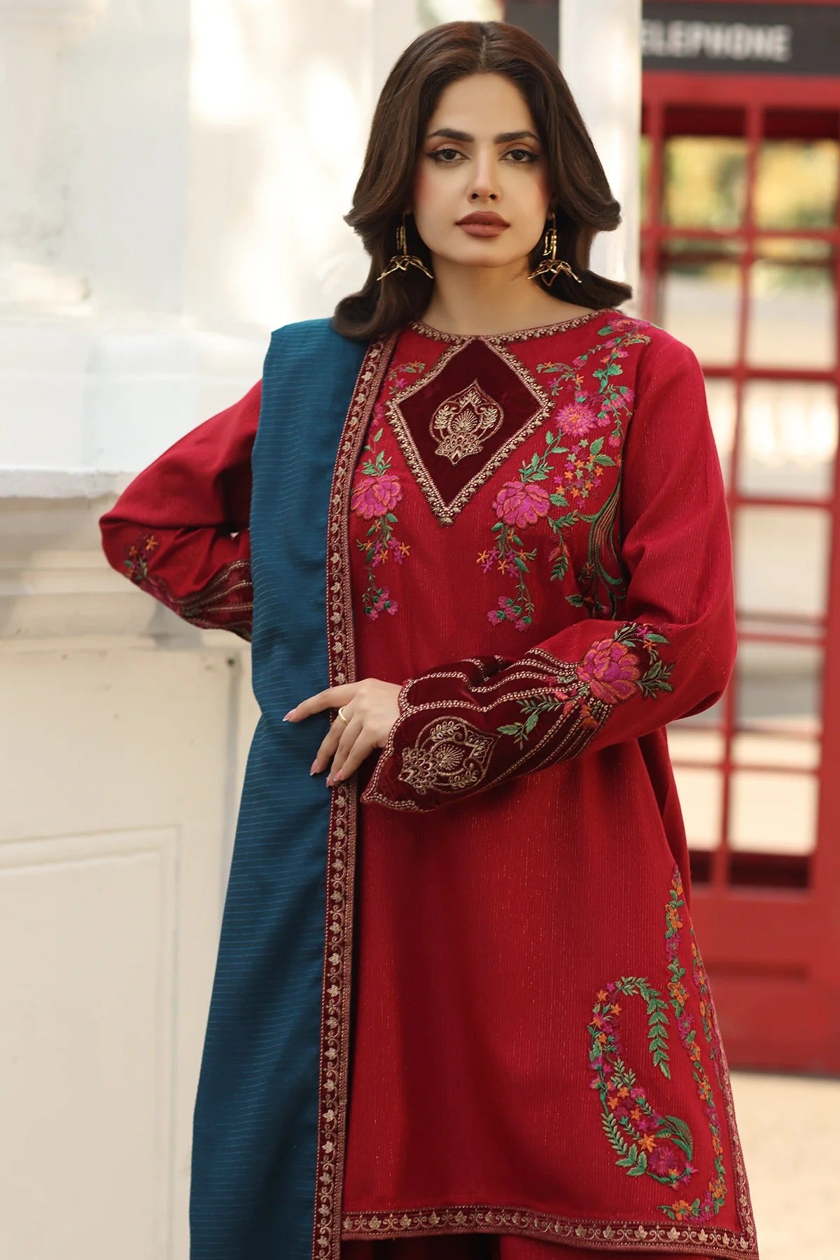 CHARIZMA SIGNATURE VOL 1 WINTER 2025-3-PC Stitched Peach Leather with Velvet CSW5-02