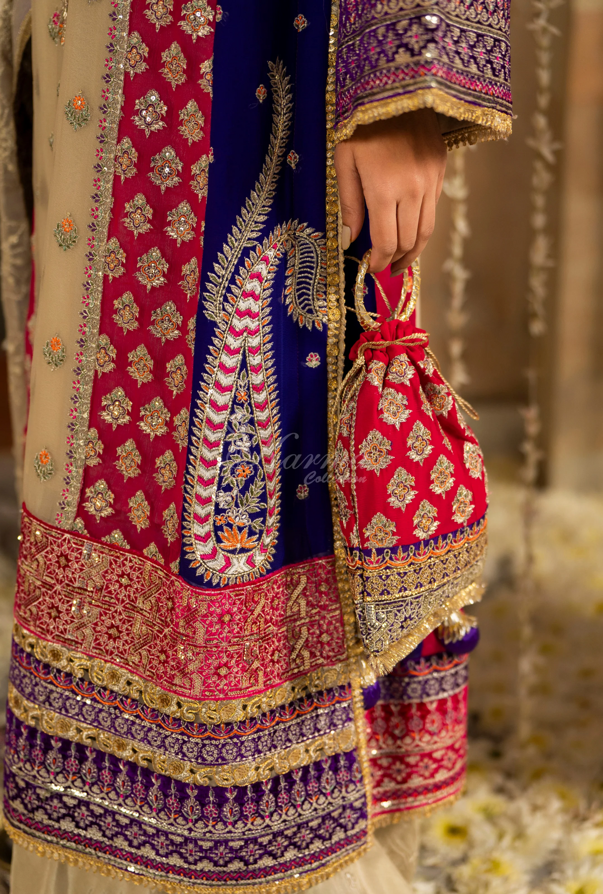 Festive Edit 2026 Karma Collection JAHAN-ARA BLACK CAMEL BROWN F-501