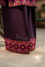 Karma Collection Winter Luxury Edition 3 Piece Embroidered Kotrai MAGENTA Shirt withDupatta & Shalwar for Elegant Outfits KC-1528