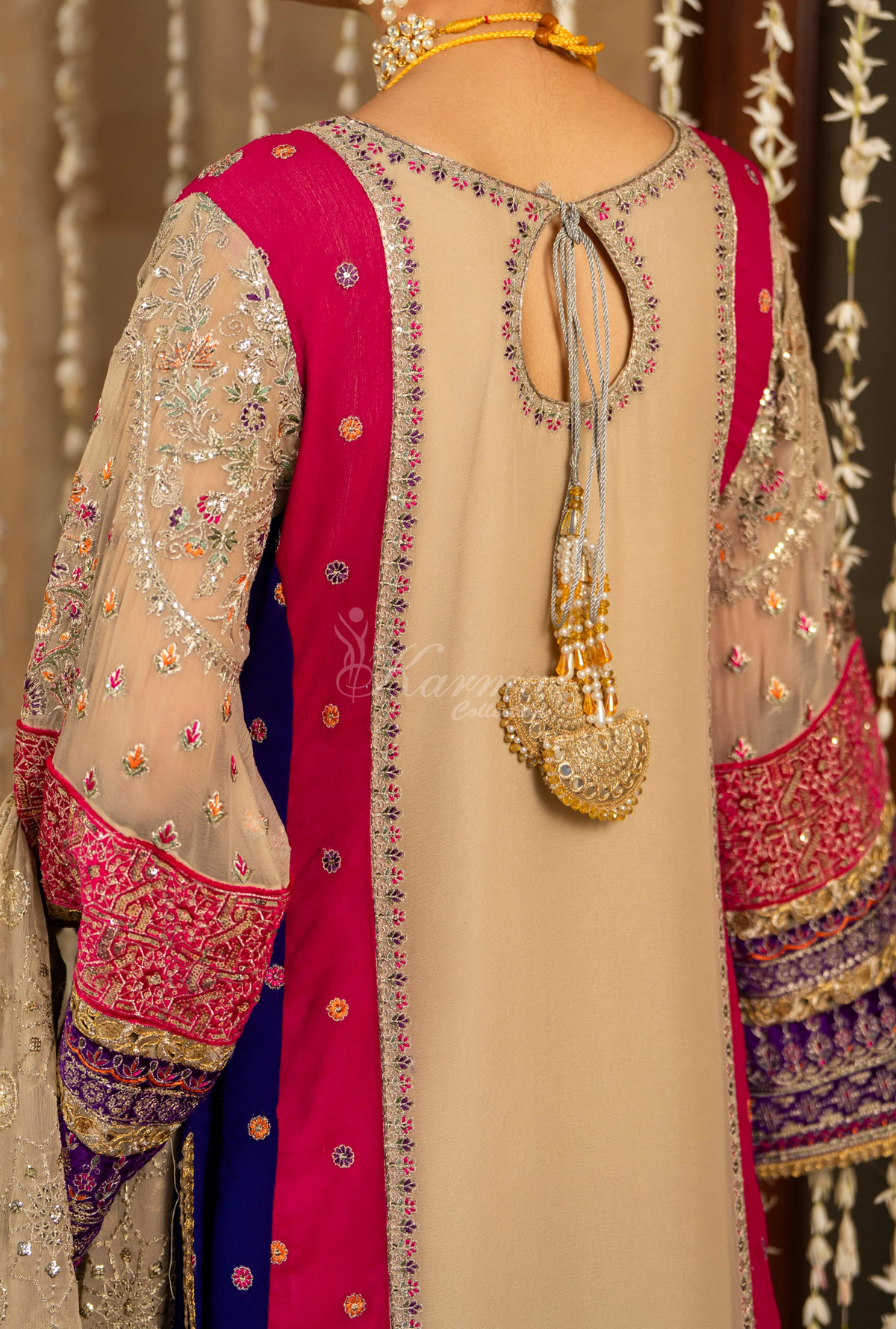 Festive Edit 2026 Karma Collection JAHAN-ARA BLACK CAMEL BROWN F-501