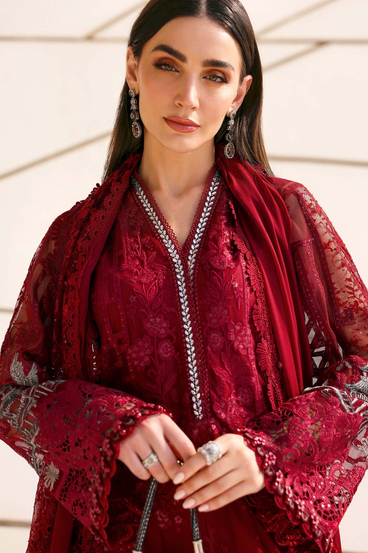 Maria B Stitched Embroidered Luxury Lawn 3 Piece Suit D-2607-A- Eid Collection