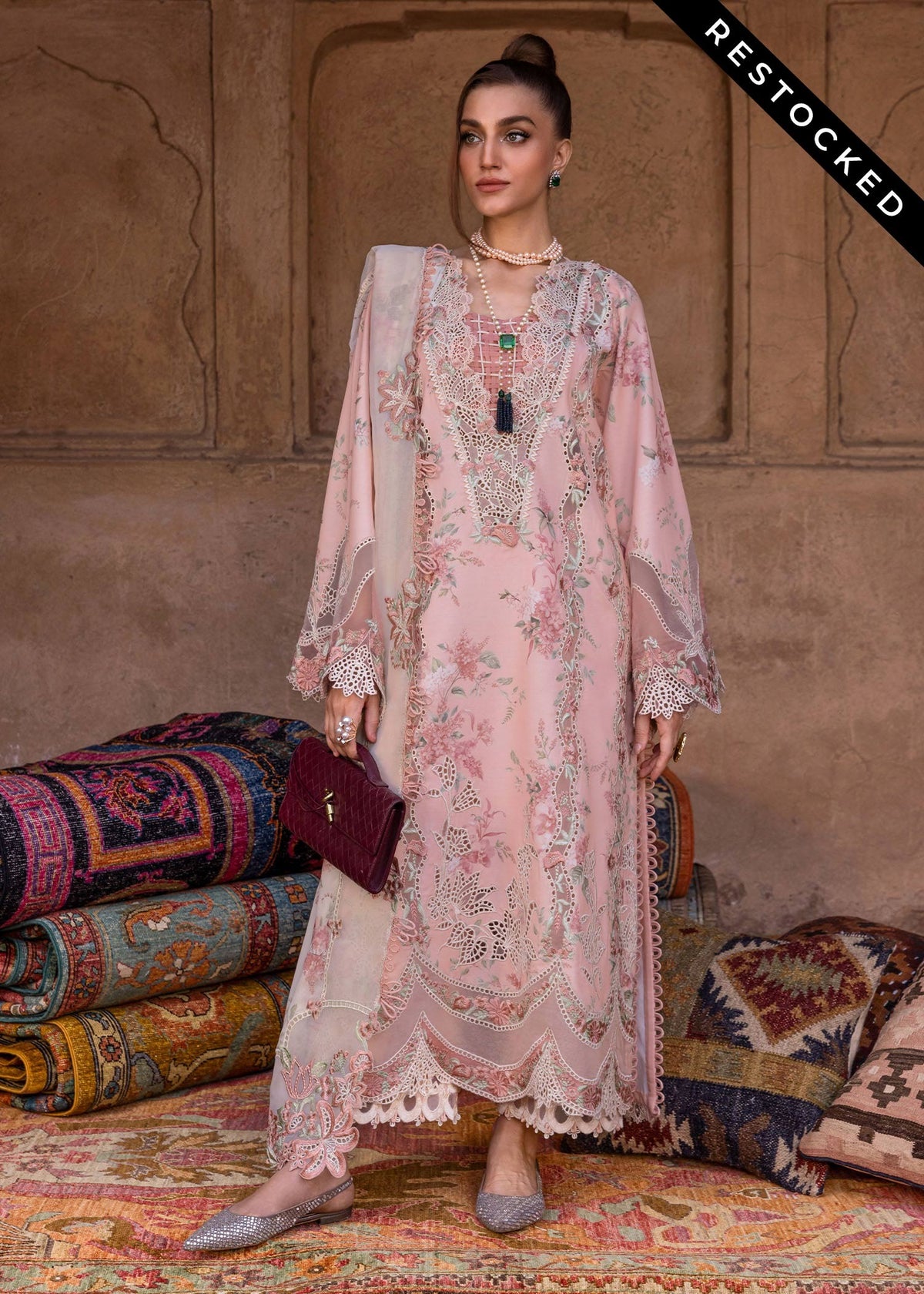 CRIMSON LAVENDER FALL - D5A STITCHED