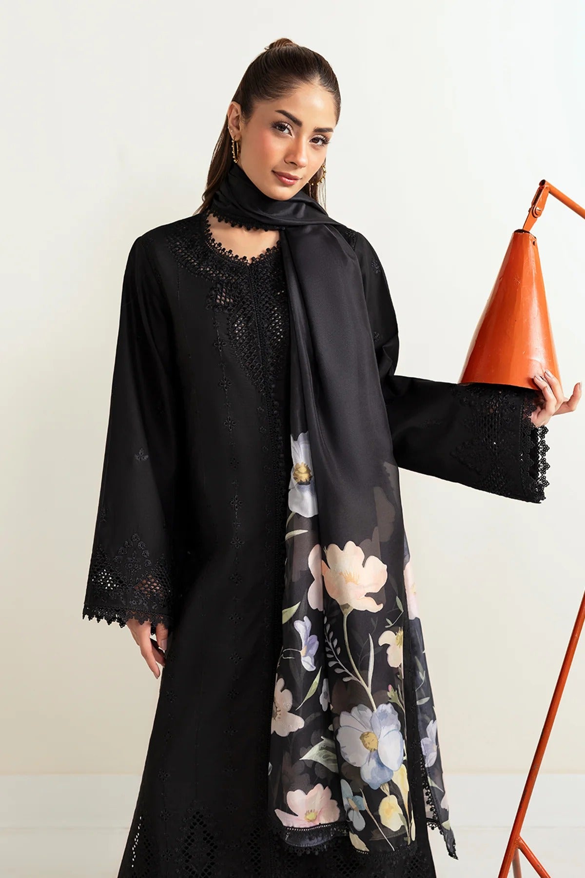 Afrozeh 10046-Charcoal Nior-Basic Pret' 2025