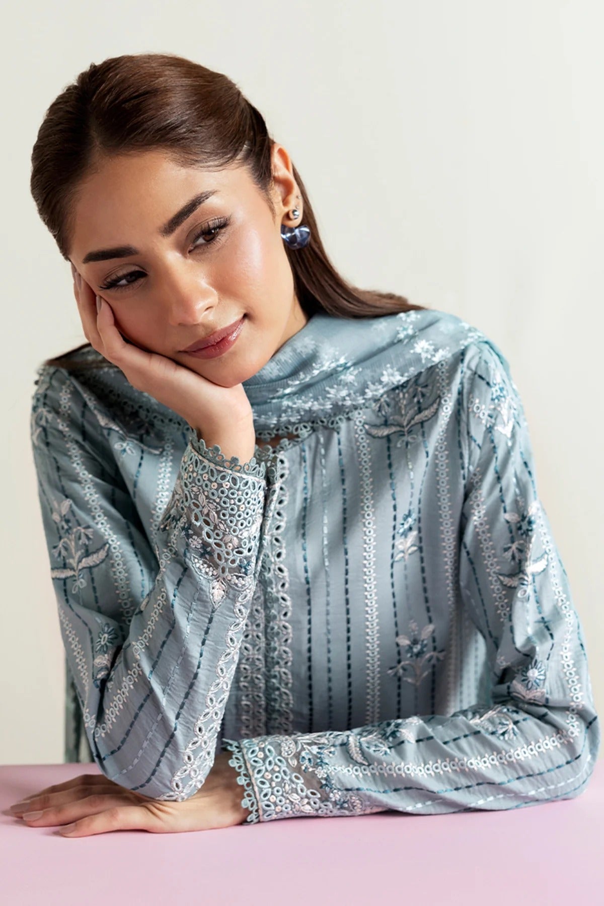 Afrozeh 1001-Blue Melon-Basic Pret' 2025