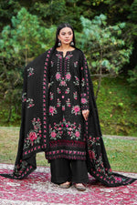 Reet By Ramsha - Three piece embroidered karandi suits with embroidered karandi shawls stitched & embellished | Original Ramsha Karandi Collection 2025 | R-1301