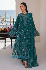 Qalamkar SA-04 Elif Sahil Luxury Lawn 2026 stitched 3 piece suit teal green full model front UK