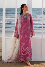 Qalamkar SA-13 Tara Sahil Luxury Lawn 2026 stitched 3 piece suit rose pink full model front UK