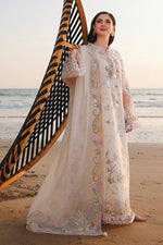 Qalamkar SA-10 Ilara Sahil Luxury Lawn 2026 stitched 3 piece suit ivory full model front UK