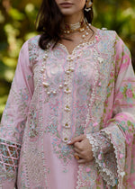 Vivian lawn 2026 powder pink embroidered suit with dupatta
