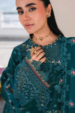 Qalamkar SA-04 Elif embroidered lawn suit dupatta detail teal green Pakistani dress UK