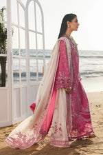 Qalamkar SA-13 Tara embroidered lawn suit dupatta detail rose pink Pakistani dress UK