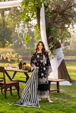 Summer 3 Piece Embroidered Haya Karma Collection BLACK KC-1541