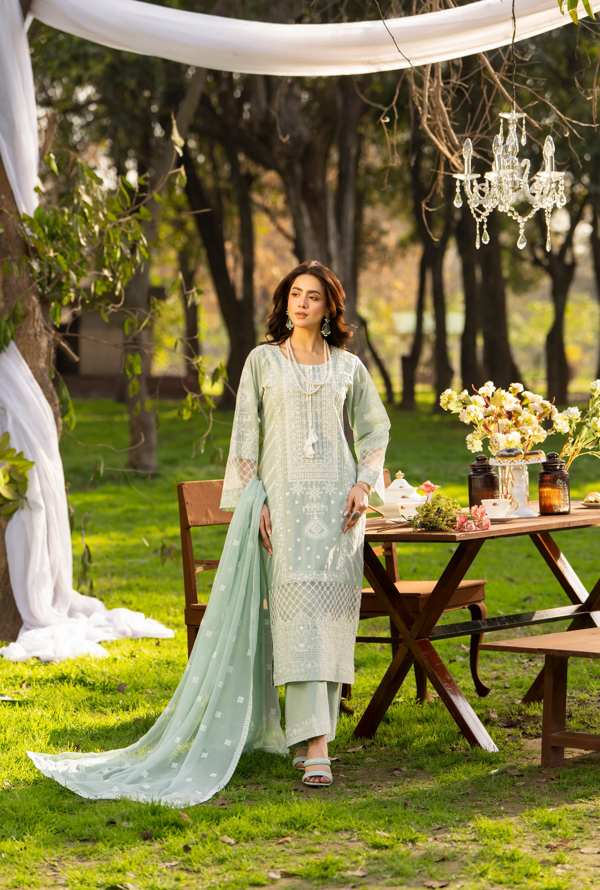 Summer 3 Piece EmbroideredHaya Karma Collection ICE KC-1544