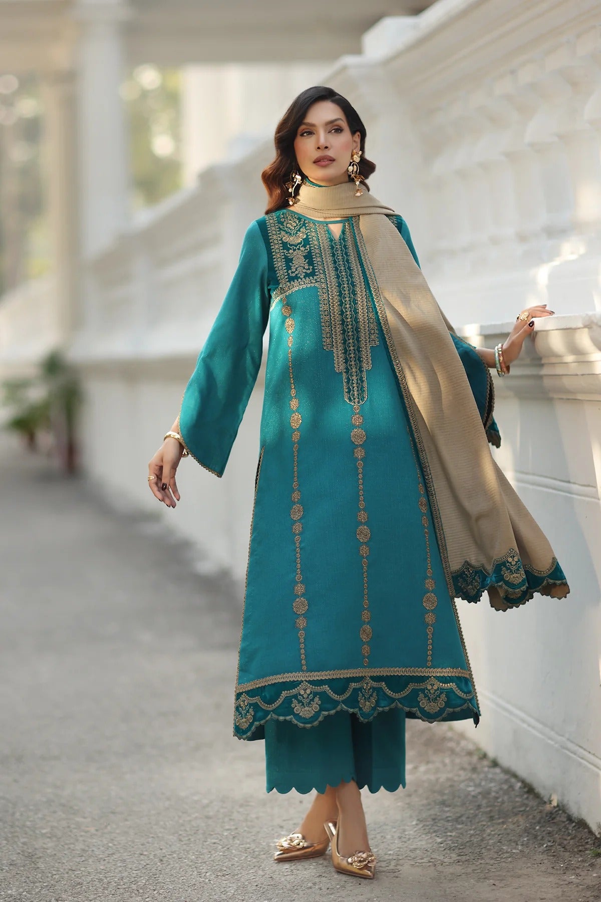 CHARIZMA SIGNATURE VOL 1 WINTER 2025-3-PC Stitched Peach Leather with Velvet CSW5-04