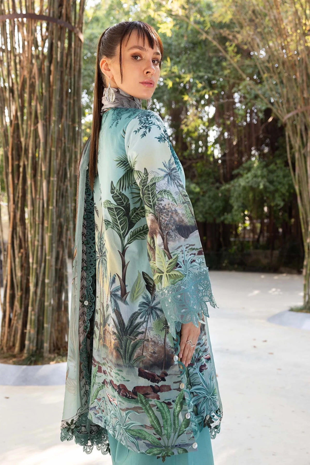 M Prints by Maria B Stitched Lawn 3 Piece Suit D-07 A - Summer Collection